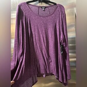 Simply Vera Vera Wang Plum Knit Top NWT
